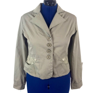 Black Lipstick L khaki lace insert 4 button‎ cotton blend blazer